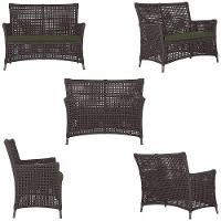 2 Sofás E Mesa Igapó Alumínio Preta Corda Náutica E13 Trama Marrom - 3