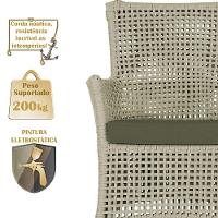 2 Sofás E Mesa Igapó Alumínio Preta Corda Náutica E13 Trama Rami