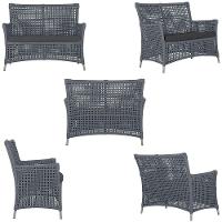 2 Sofás E Mesa Igapó Alumínio Fendi Corda Náutica E11 Trama Prata - 3