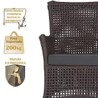 2 Sofás E Mesa Igapó Alumínio Fendi Corda Náutica E11 Trama Marrom - 3