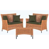 2 Sofás E Mesa Igapó Alumínio Preta Corda Náutica E13 Trama Terra Cota - 1