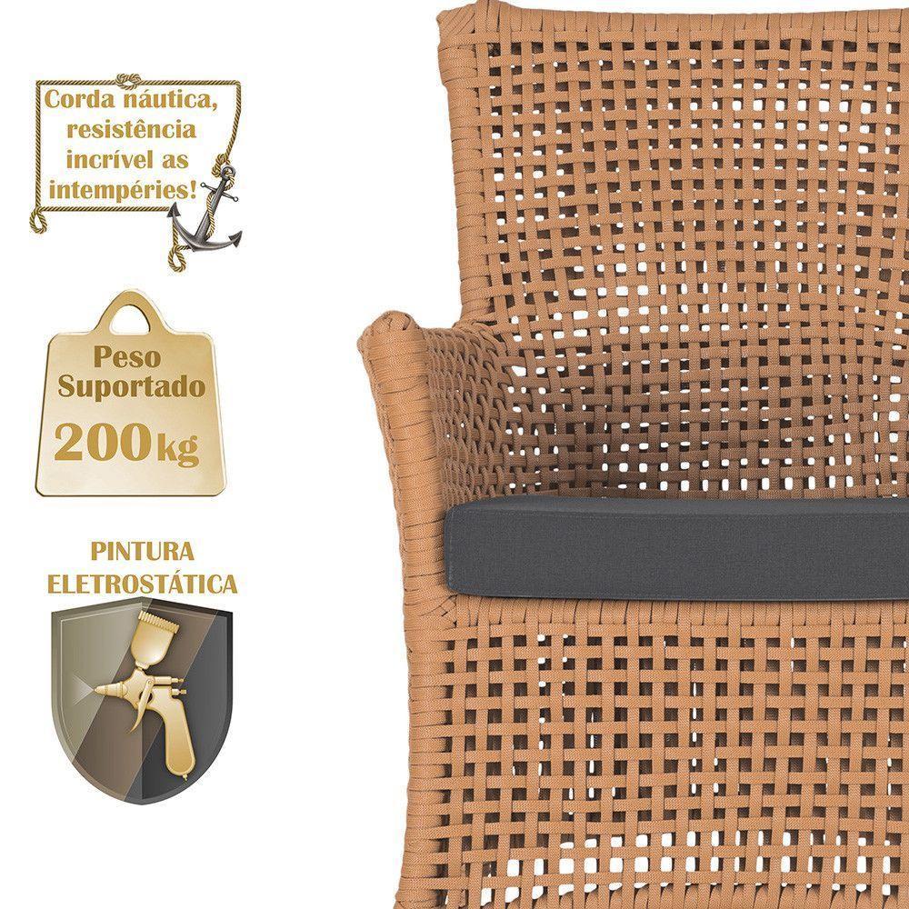 2 Sofás E Mesa Igapó Alumínio Fendi Corda Náutica E11 Trama Terra Cota - 4