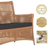 2 Sofás E Mesa Igapó Alumínio Fendi Corda Náutica E11 Trama Terra Cota - 5