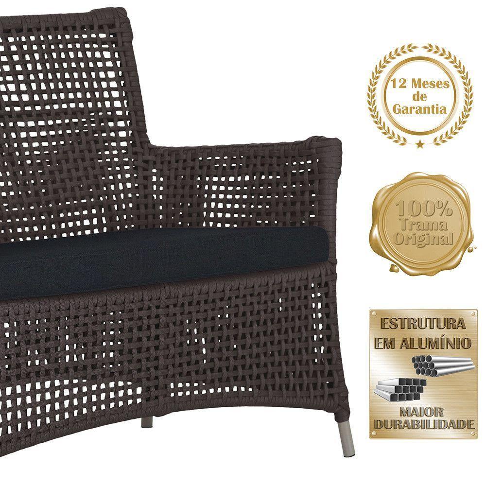 2 Sofás E Mesa Igapó Alumínio Fendi Corda Náutica E12 Trama Marrom - 5