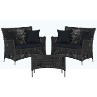 2 Sofás E Mesa Igapó Alumínio Fendi Corda Náutica E12 Trama Preto - 1