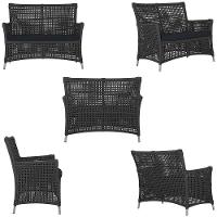 2 Sofás E Mesa Igapó Alumínio Fendi Corda Náutica E12 Trama Preto - 3