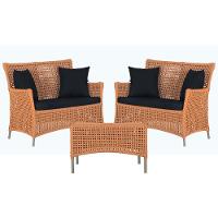 2 Sofás E Mesa Igapó Alumínio Fendi Corda Náutica E12 Trama Terra Cota - 1