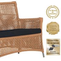 2 Sofás E Mesa Igapó Alumínio Fendi Corda Náutica E12 Trama Terra Cota - 5