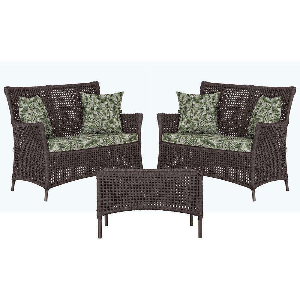 2 Sofás E Mesa Igapó Alumínio Marrom Corda Náutica E5 Trama Marrom - 1