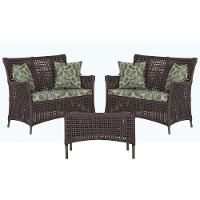 2 Sofás E Mesa Igapó Alumínio Marrom Corda Náutica E5 Trama Marrom - 1