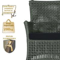 2 Sofás E Mesa Igapó Alumínio Fendi Corda Náutica E12 Trama Verde - 5