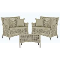 2 Sofás E Mesa Igapó Alumínio Marrom Corda Náutica E7 Trama Rami - 1