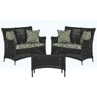 2 Sofás E Mesa Igapó Alumínio Marrom Corda Náutica E5 Trama Preto - 1