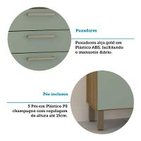 Cozinha Compacta 6 Portas E 2 Gavetas Com Tampo Luciane Móveis Carvalho Avelã Verde Mar - 2