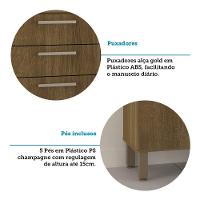 Cozinha Compacta 5 Portas E 2 Gavetas Com Tampo Luciane Móveis Carvalho Avelã - 2