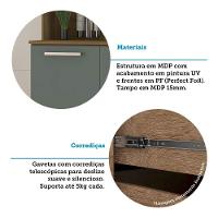 Cozinha Compacta 5 Portas E 2 Gavetas Com Tampo Luciane Móveis Carvalho Avelã Cinza Supremo - 3