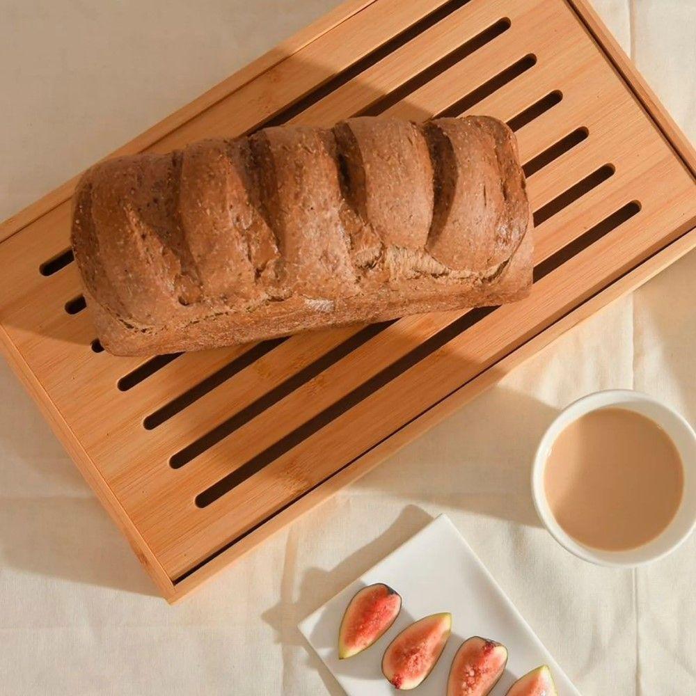 Kit Para Servir Com 01 Migalheira + 01 Porta Pão + 01 Boleira Em Bambu Ou - 3