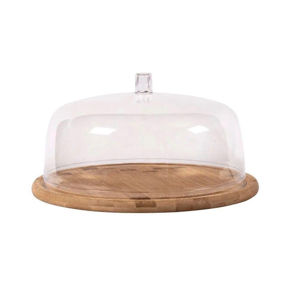 Kit Para Servir Com 01 Jarra De Vidro 1,15 L + 01 Porta Frios + 01 Boleira Em Bambu Ou - 7