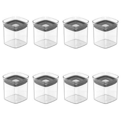 Conjunto De Potes Herméticos Para Temperos 150 Ml 8 Peças Block Modular Transparente Ou