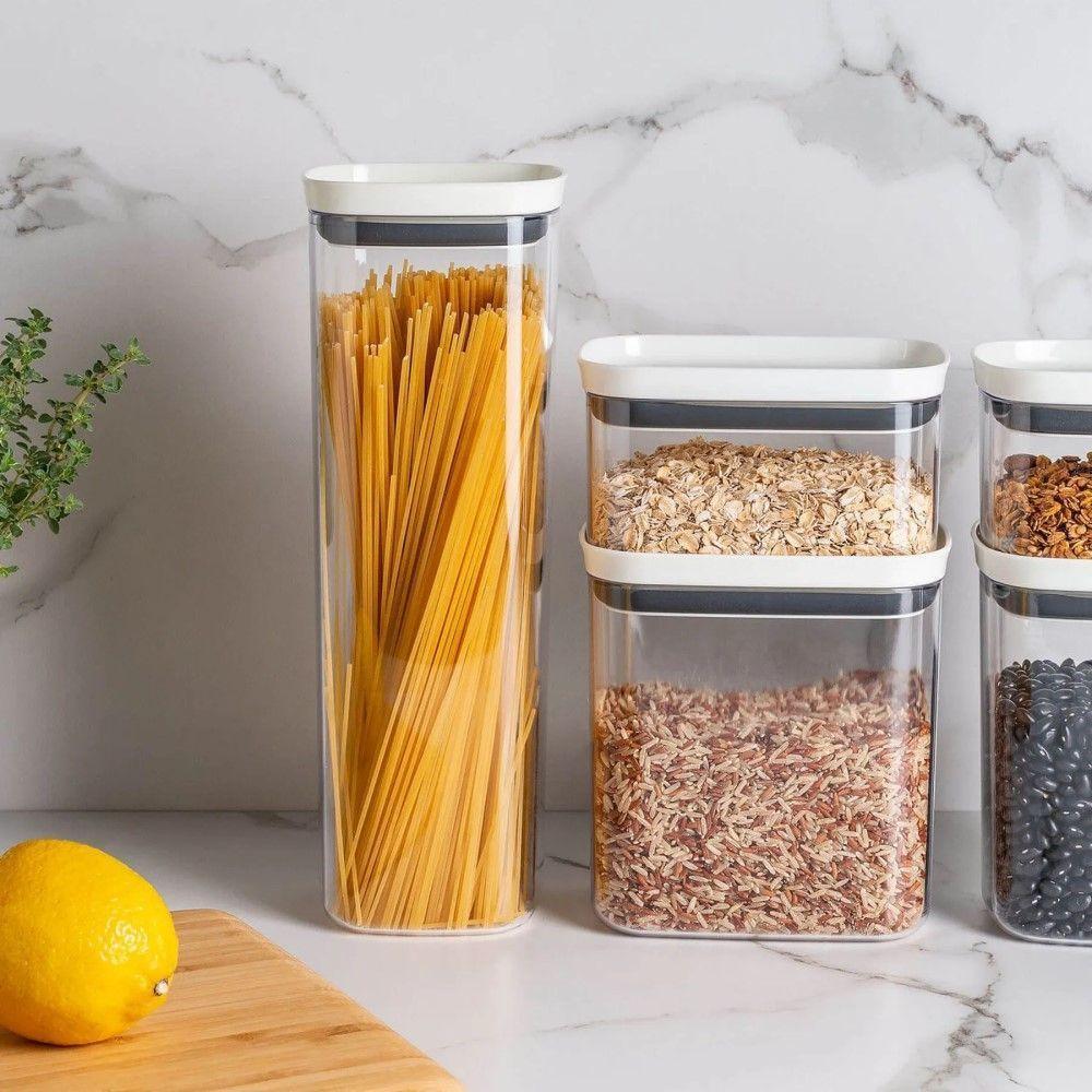 Conjunto De Potes Herméticos 2 L 4 Peças Block Modular Transparente Ou - 2