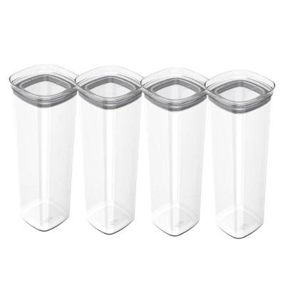 Conjunto De Potes Herméticos 2 L 4 Peças Block Modular Transparente Ou