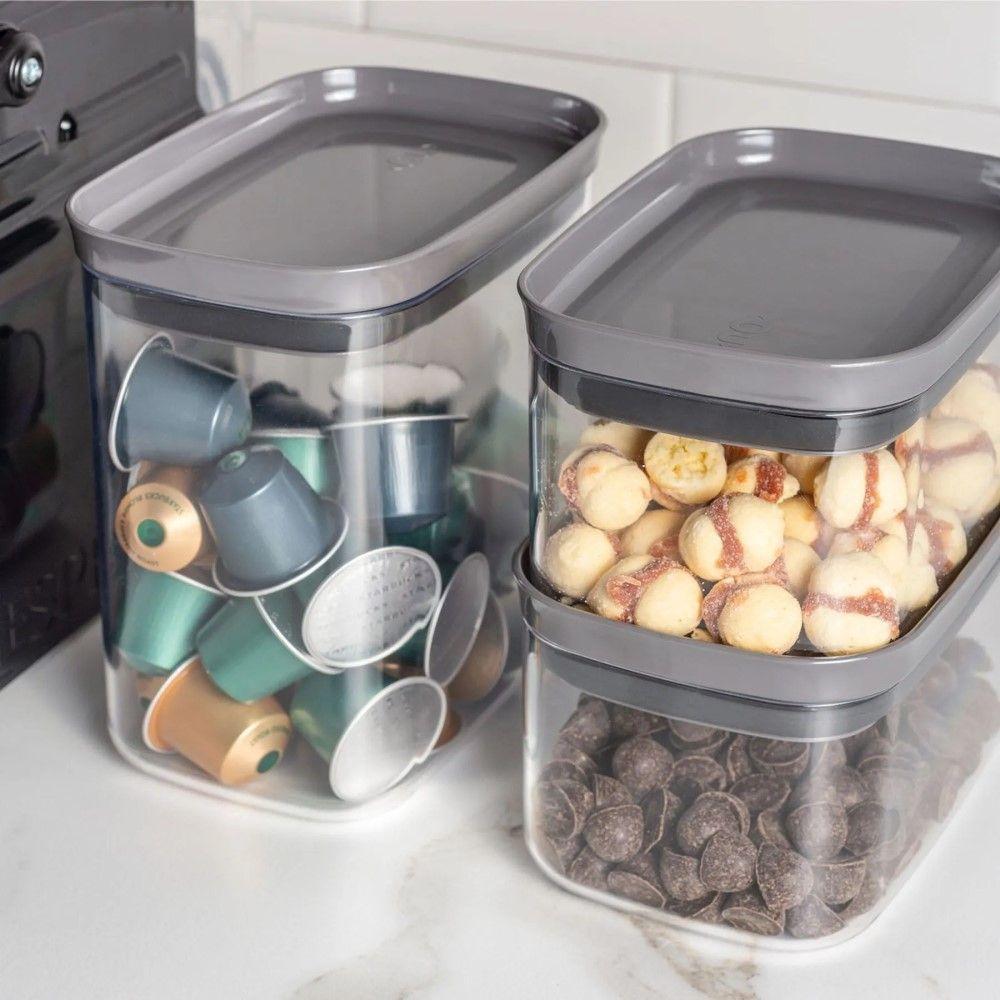 Conjunto De Potes Herméticos 650 Ml 4 Peças Block Retangular Transparente Ou - 2