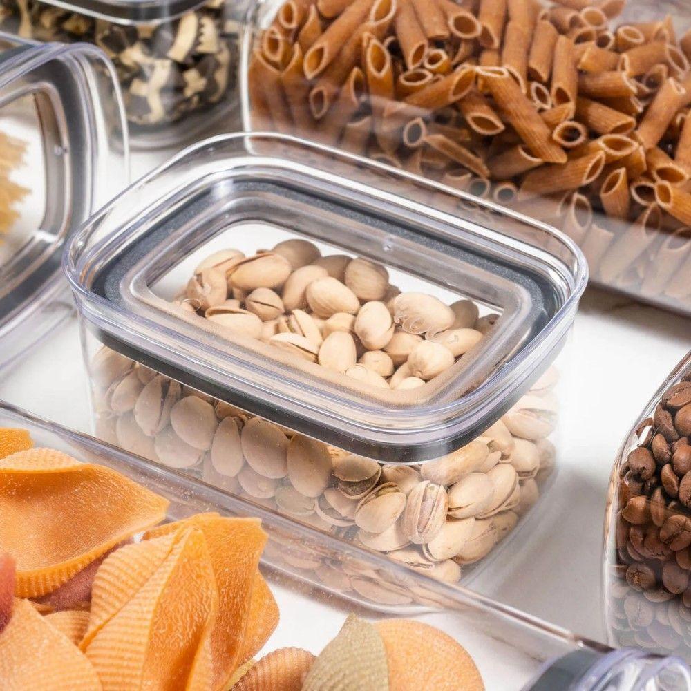 Conjunto De Potes Herméticos 650 Ml 4 Peças Block Retangular Transparente Ou - 2