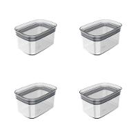 Conjunto De Potes Herméticos 650 Ml 4 Peças Block Retangular Transparente Ou - 1