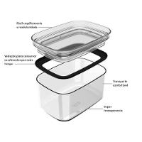 Conjunto De Potes Herméticos 2,3 L 4 Peças Block Retangular Transparente Ou - 3