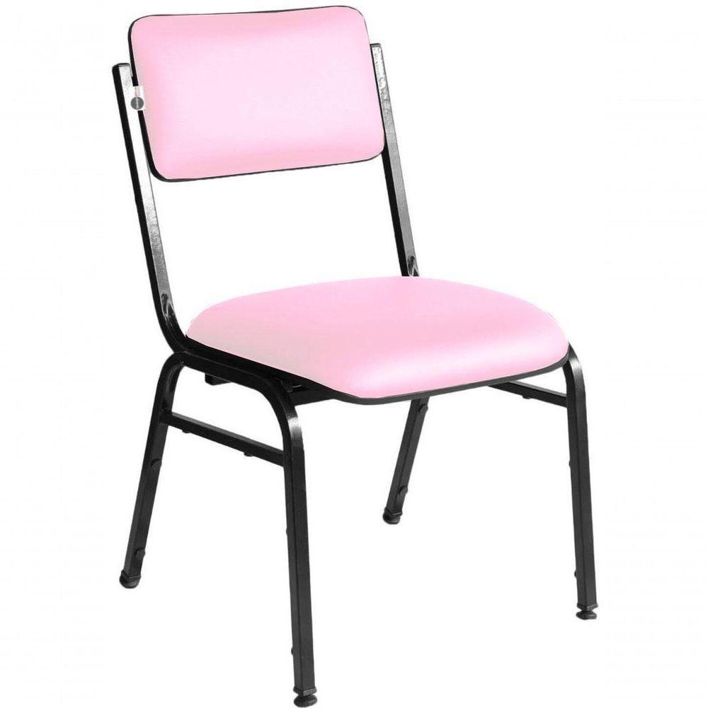 Kit Com 3 Cadeiras Para Auditórios Linha Hotel Smart Rosa - 1