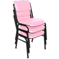 Kit Com 3 Cadeiras Para Auditórios Linha Hotel Smart Rosa - 2
