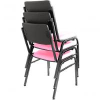 Kit Com 3 Cadeiras Para Auditórios Linha Hotel Smart Rosa - 3