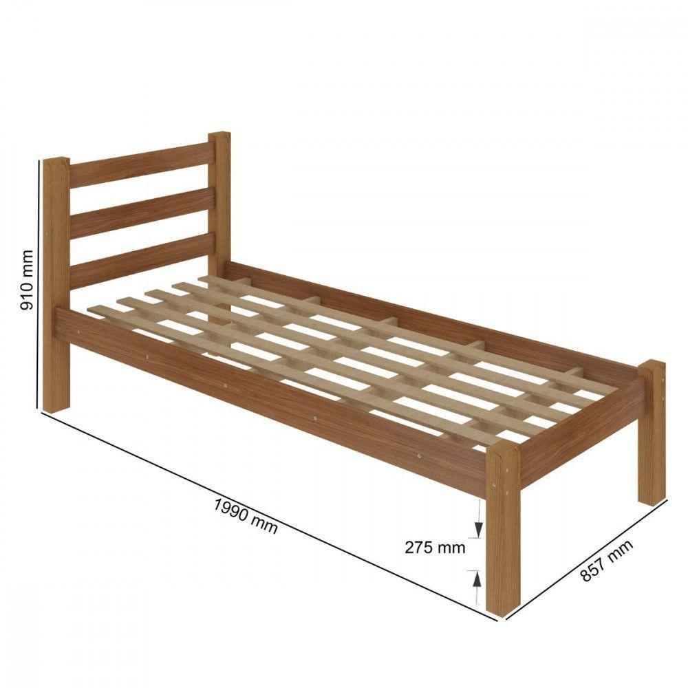 Cama De Solteiro Para Colchão 78cm Guara Plus Arauna Freijo - 2