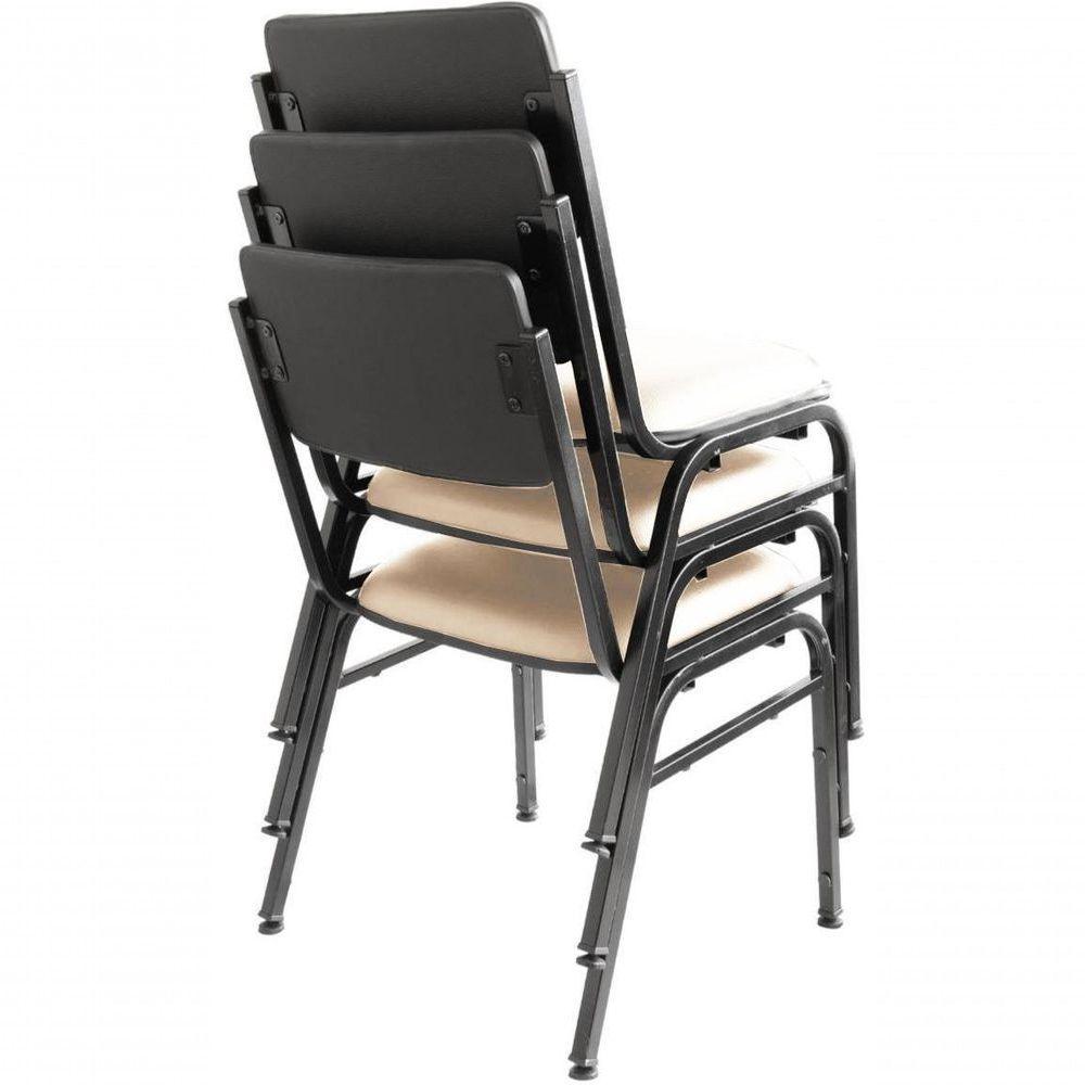 Kit Com 3 Cadeiras Para Auditórios Linha Hotel Smart Bege - 3