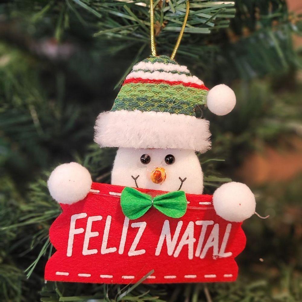 Kit Carinha Papai Noel E Boneco De Neve Placa Feliz Natal Pelúcia 12cm 6 Unidades - Master Christmas - 2