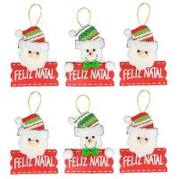 Kit Carinha Papai Noel E Boneco De Neve Placa Feliz Natal Pelúcia 12cm 6 Unidades - Master Christmas - 1