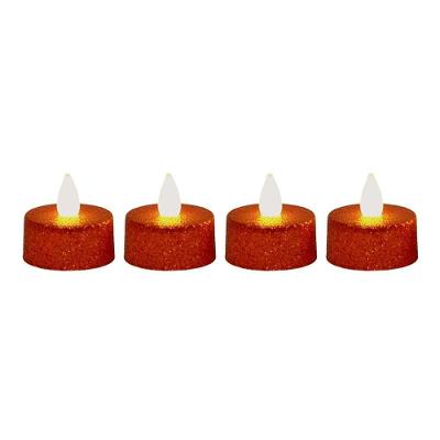 Kit 4 Velas Eletrônicas Glitter Vermelho Natal Led 4cm - Magizi
