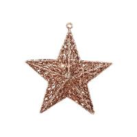 Estrela Natal Decorativa Glitter Vazado Rosê Gold 18cm - Magizi - 1