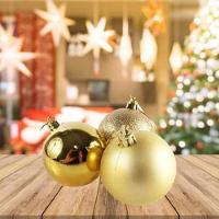 Kit 36 Bolas Natal Mista Gliter, Fosca E Lisa Dourada 5cm - Master Christmas - 5