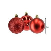 Kit 24 Bolas Natal Mista Glitter, Fosca, Lisa Vermelha 7cm - Master Christmas - 3
