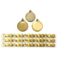 Super Kit 45 Bolas De Natal Glitter, Lisa E Fosca Dourada 4cm - Master Christmas - 1