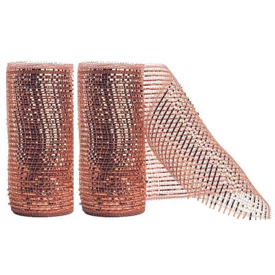 Kit Tela Decorativa Natal Fita 15cm X 5 Metros Rosê Gold 2 Peças - Magizi