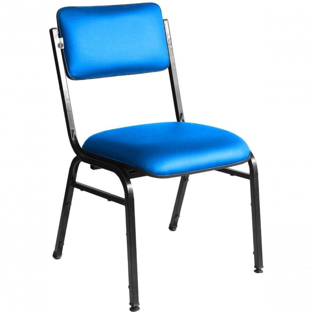 Kit Com 3 Cadeiras Para Auditórios Linha Hotel Smart Azul - 1