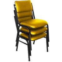 Kit Com 3 Cadeiras Para Auditórios Linha Hotel Smart Amarelo - 2
