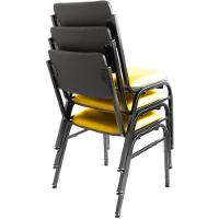 Kit Com 3 Cadeiras Para Auditórios Linha Hotel Smart Amarelo - 3