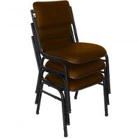 Kit Com 3 Cadeiras Para Auditórios Linha Hotel Smart Marrom - 2