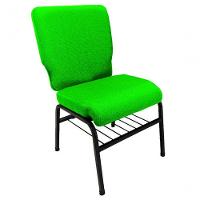 01 Cadeira Para Igrejas C/ Porta Biblía E Porta Cálice Verde - 1