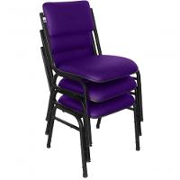 Kit Com 3 Cadeiras Para Auditórios Linha Hotel Smart Roxo - 2