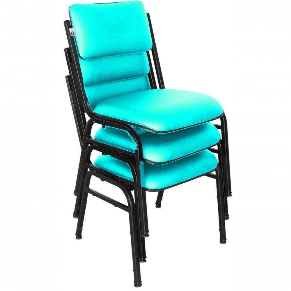 Kit Com 3 Cadeiras Para Auditórios Linha Hotel Smart Verde - 2