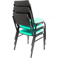 Kit Com 3 Cadeiras Para Auditórios Linha Hotel Smart Verde - 3